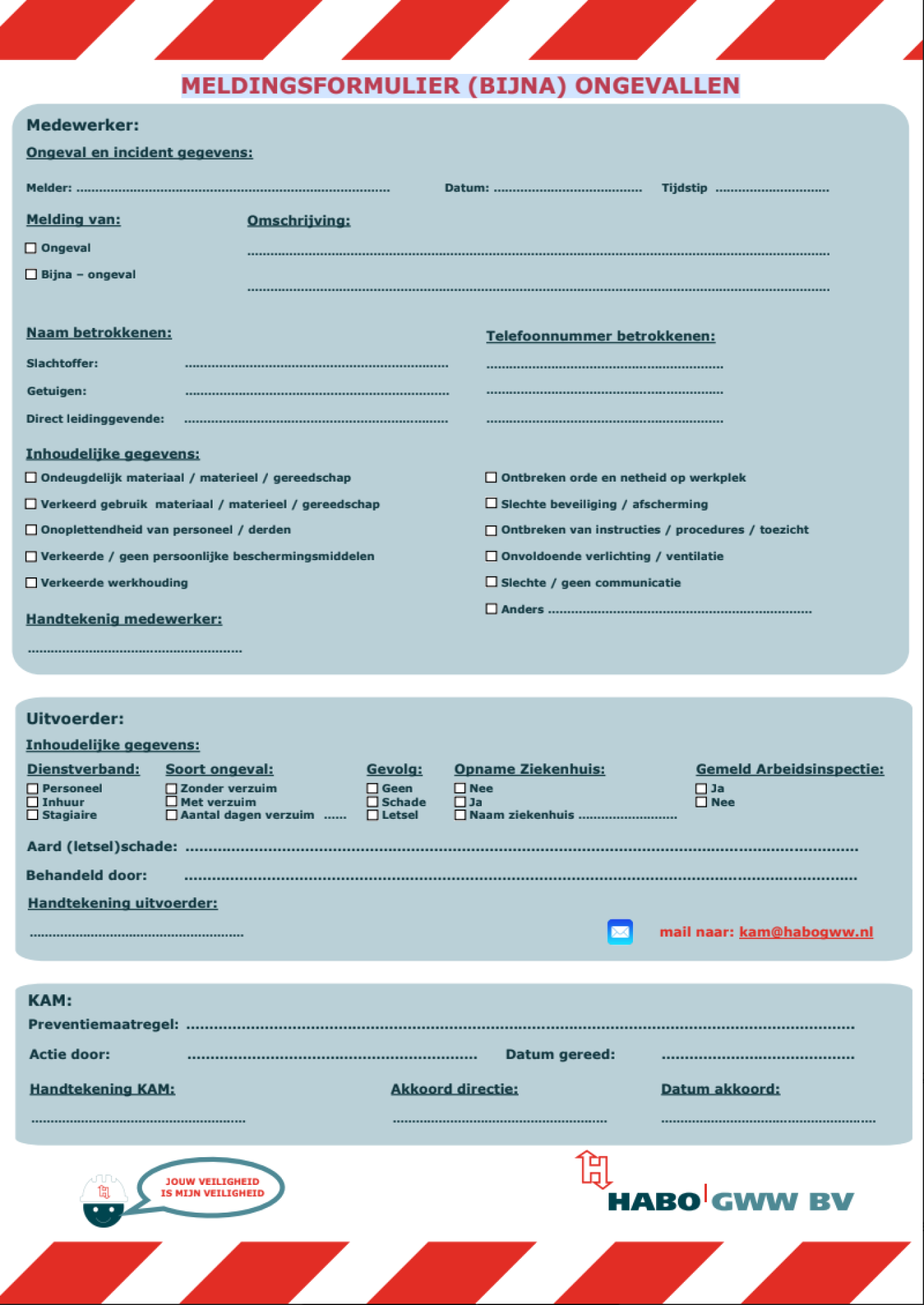 MELDINGSFORMULIER (BIJNA) ONGEVALLEN